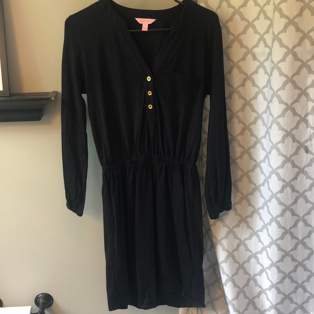 Lilly Pulitzer Black Cotton Dress Size Small